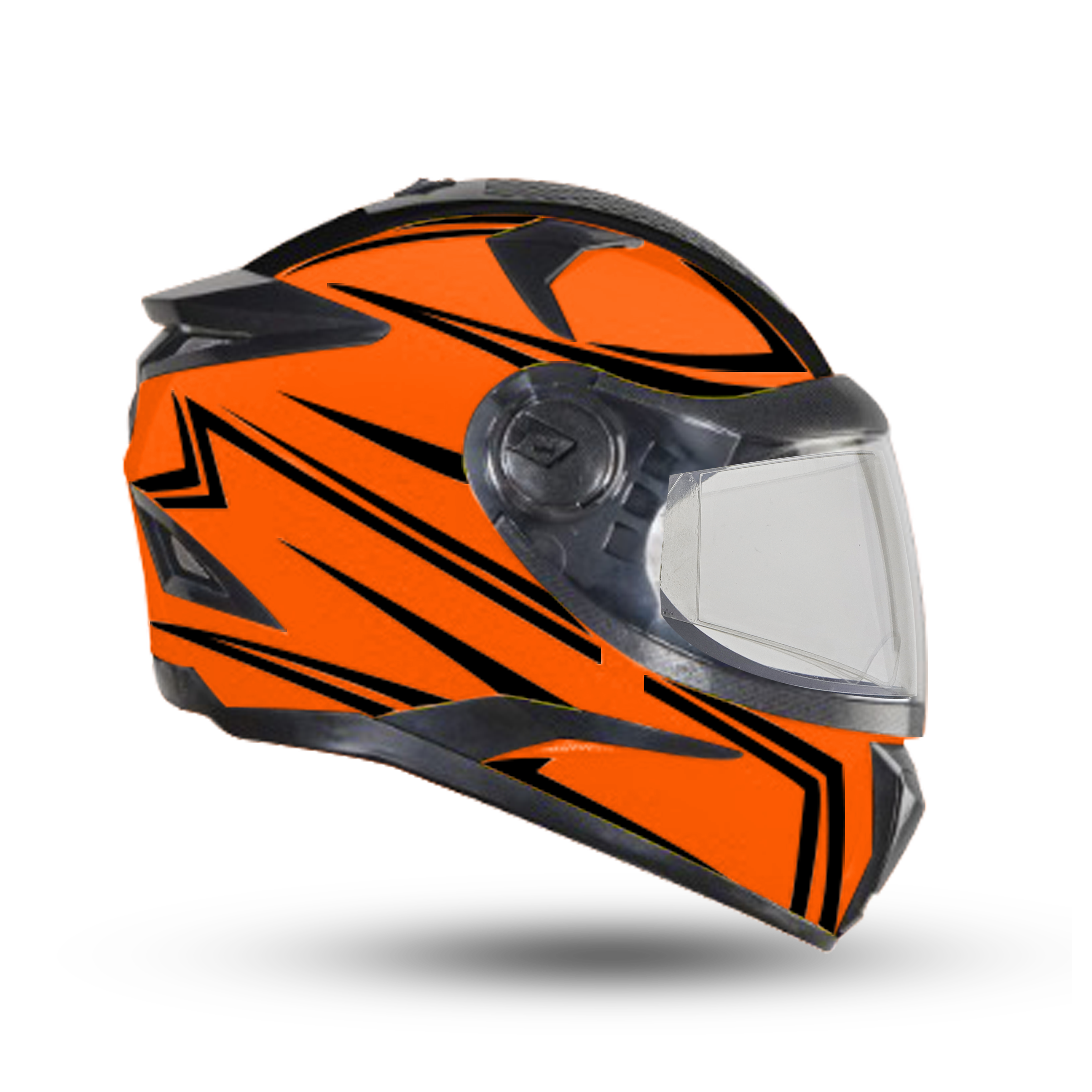 Steelbird 7Wings Robot Opt ISI Certified Full Face Helmet With Night Reflective Graphics (Glossy Fluo Orange Black With Anti Fog Clear Visor)